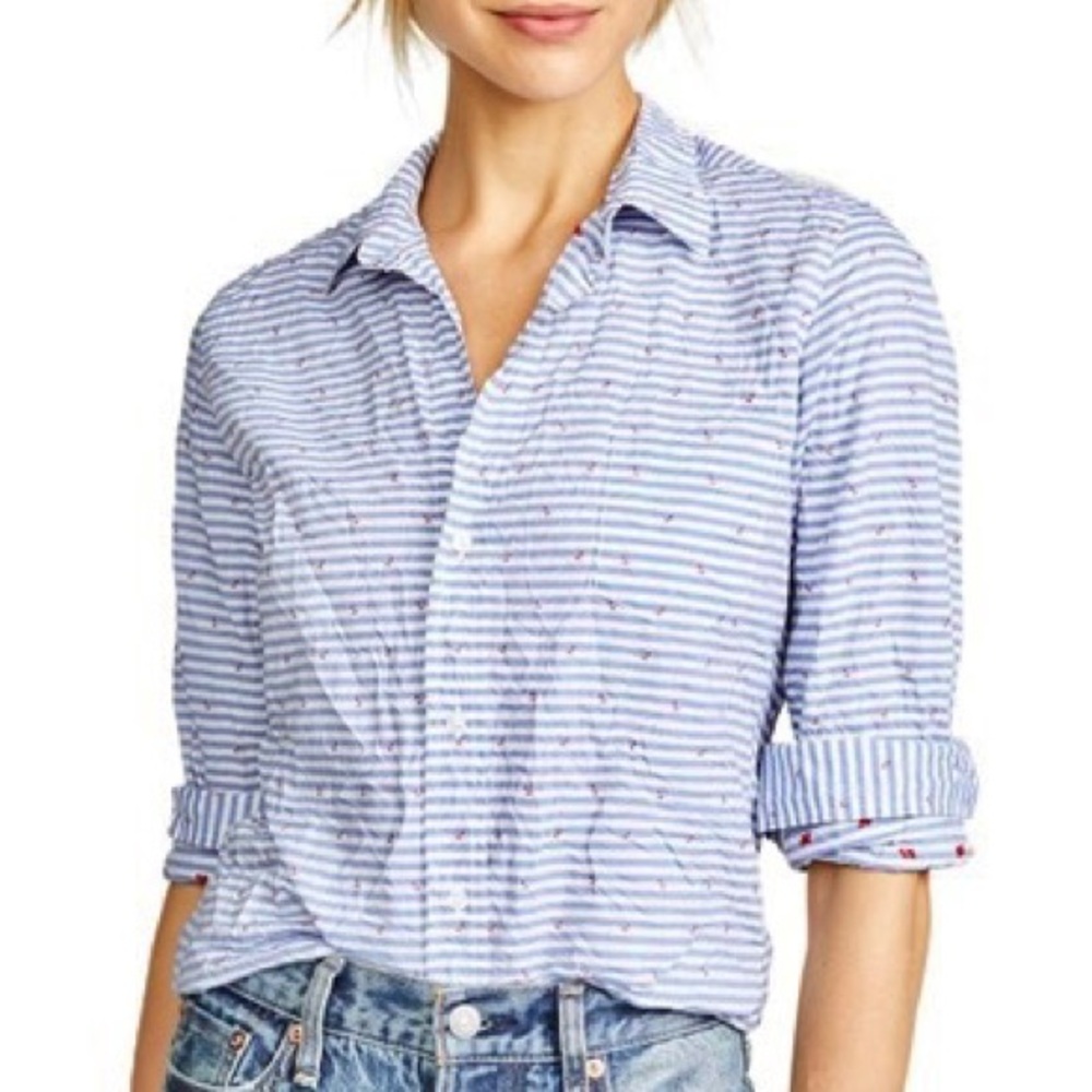 Frank & Eileen Blue Striped Button Down Shirt